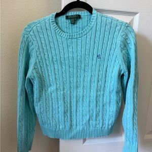 Polo Ralph Lauren Light Blue Cable Knit Sweater